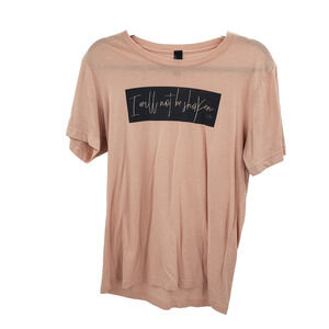 Written Short Sleeve Graphic Tee Womens Size Medium I Will Not Be Shaken Top